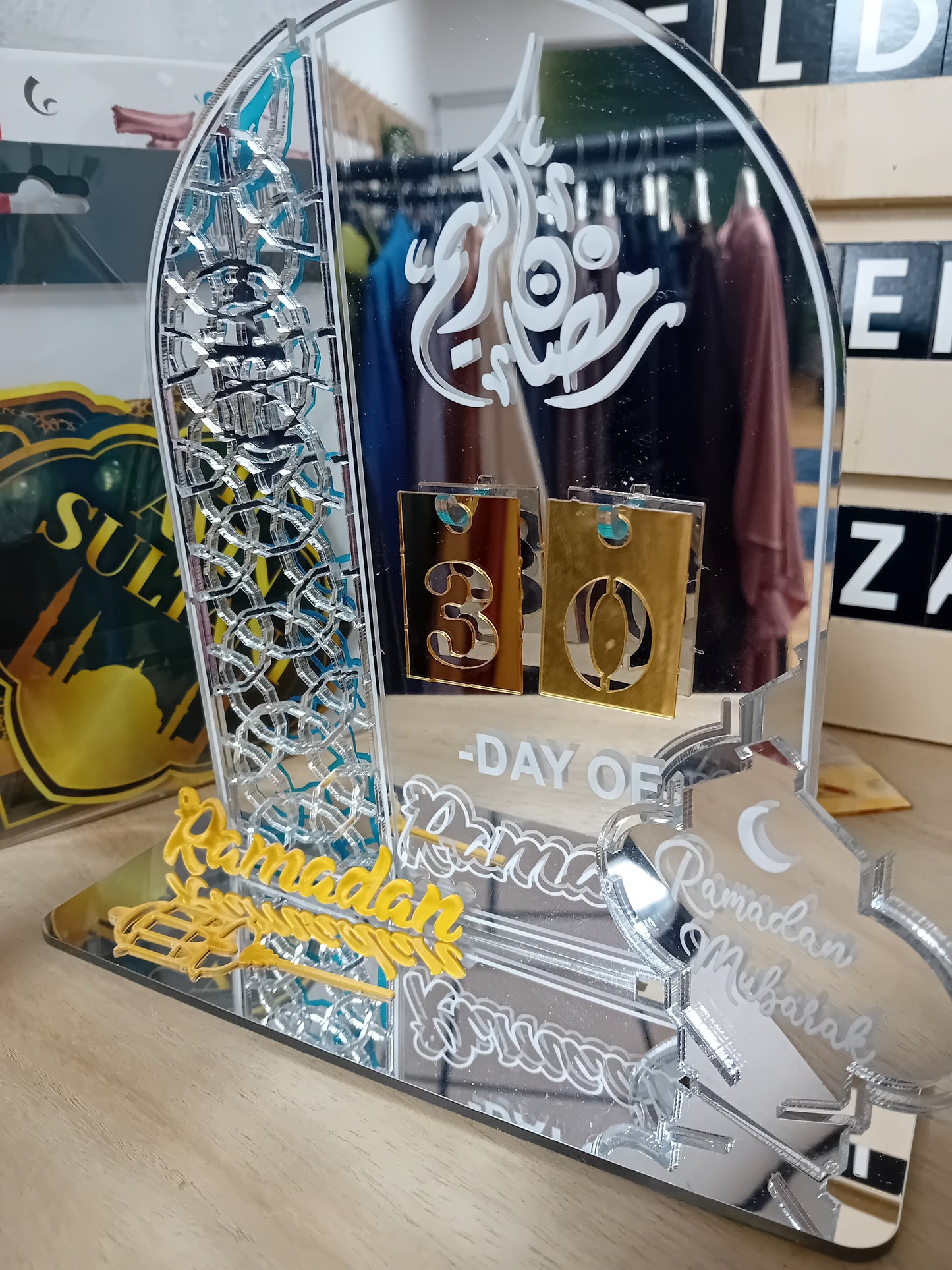 Ramazan takvimi gri altin renk