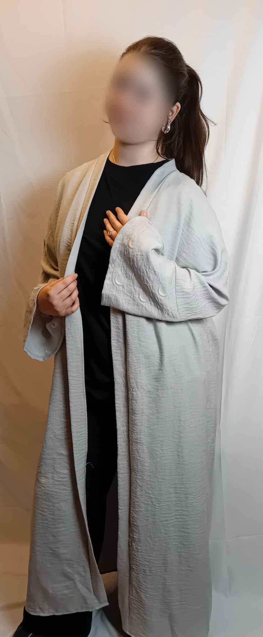 Hilal desenli Abaya tek beden