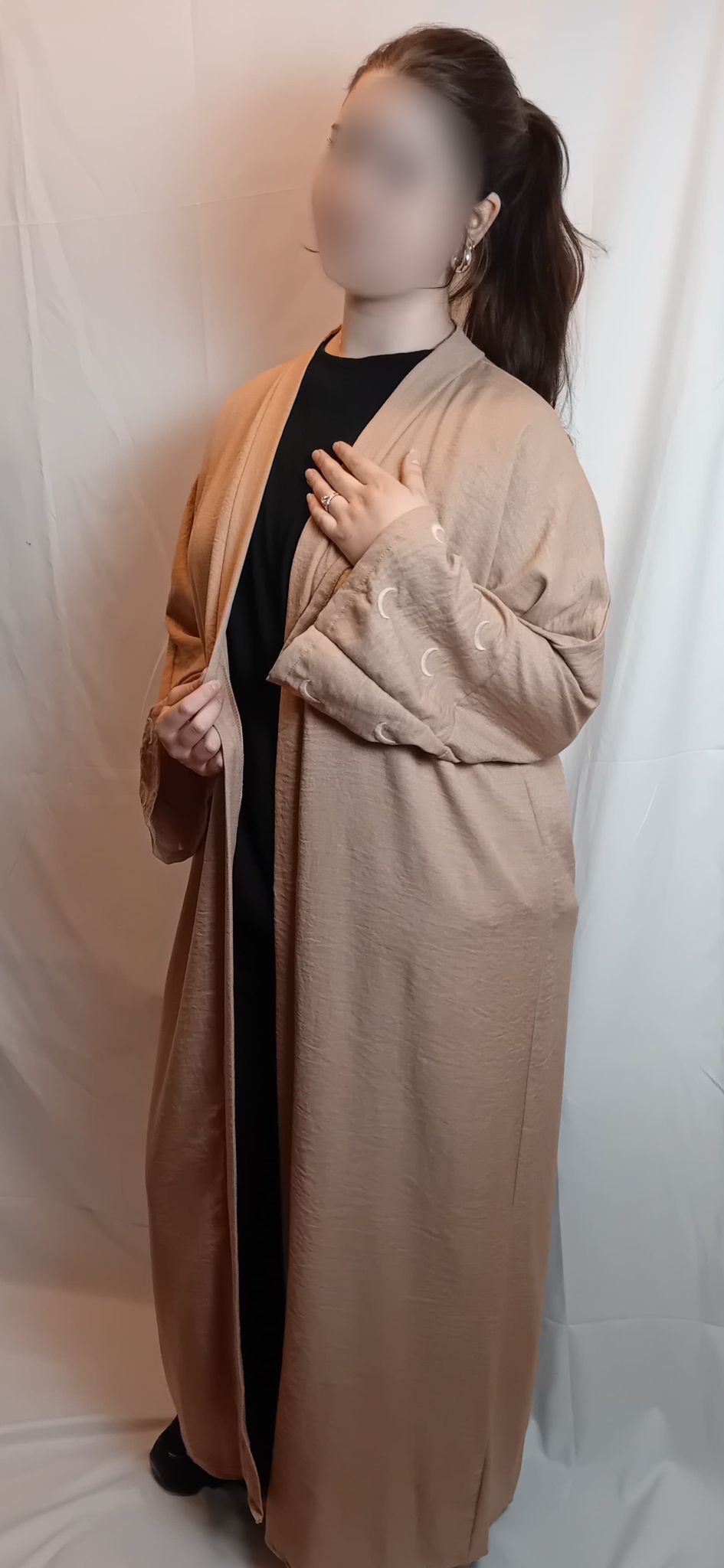 Hilal desenli Abaya tek beden