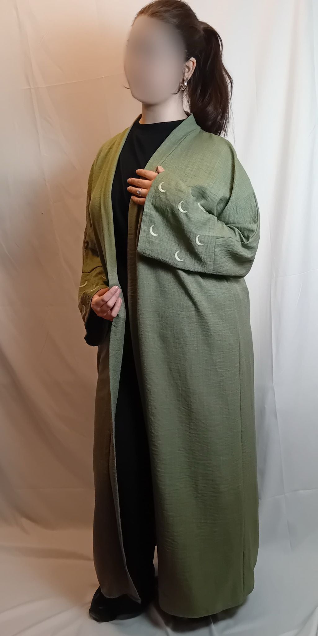 Hilal desenli Abaya tek beden