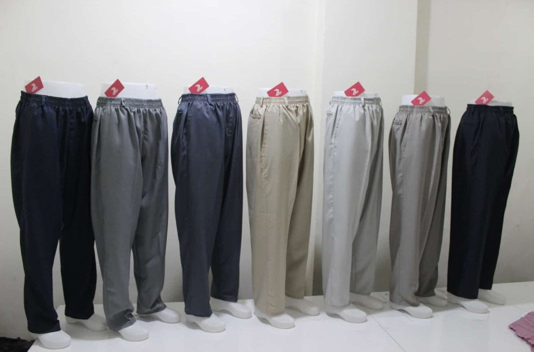 Erkek Rahat Kesim Beli Lastikli Pamuk Hac ve Umre Şalvar Pantolon