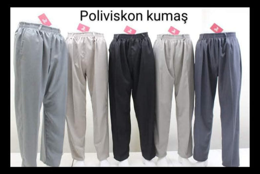 Erkek Rahat Kesim Beli Lastikli Keten Hac ve Umre Şalvar Pantolon