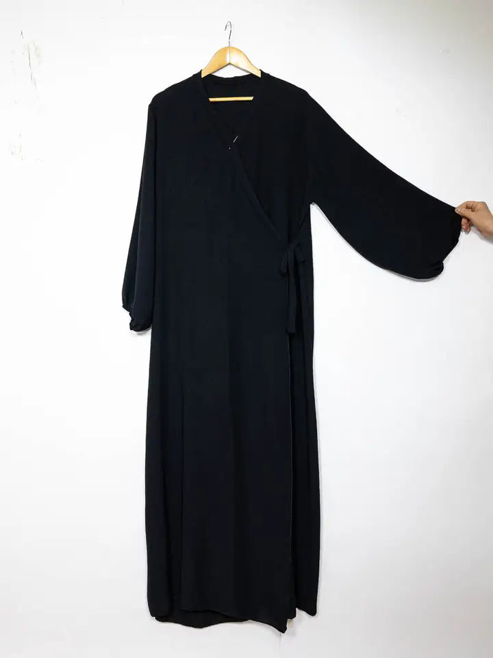 Abaya-jurk met strik en ballonmouwen